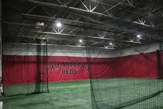 Batting cage at the Philadelphia Reds training facility for baseball training